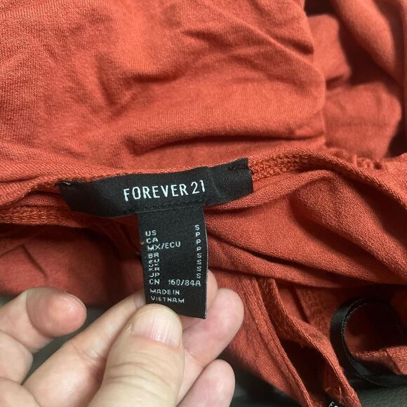 Forever 21 Ruched VNeck Long Sleeve Top Orange Size Small - Picture 3 of 4